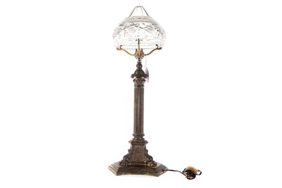Lot 1314 - GEORGE V SILVER TABLE LAMP