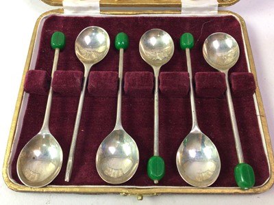 Lot 798 - ELIZABETH II SET OF SIX SILVER COFFEE SPOONS