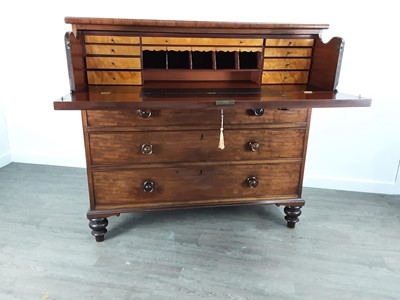 Lot 1517 - VICTORIAN MAHOGANY SECRETAIRE CHEST