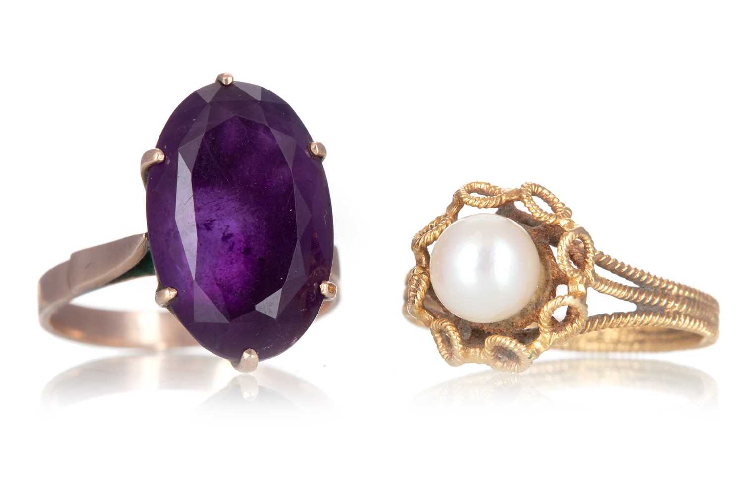 Lot 438 - TWO DRESS RINGS