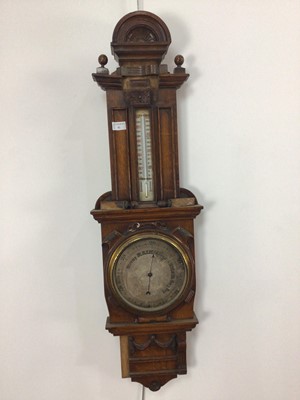 Lot 52 - VICTORIAN BAROMETER/THERMOMETER