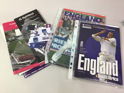 Lot 98 - GROUP OF CRICKET PROGRAMMES
