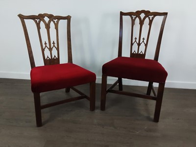 Lot 192 - TWO VICTORIAN MAHOGANY GOTHIC REVIVAL CHAIRS