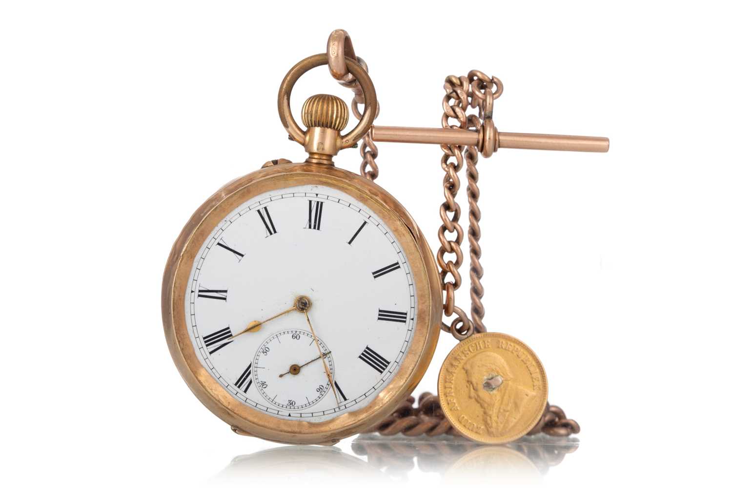 Lot 811 - GOLD OPEN FACE POCKET WATCH