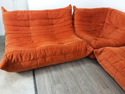 Lot 87 - MICHEL DUCAROY FOR LIGNE ROSET, THREE-PIECE 'TOGO' MODULAR SETTEE