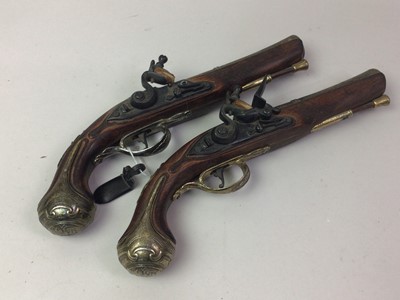 Lot 312 - PAIR OF REPRODUCTION FLINTLOCK PISTOLS