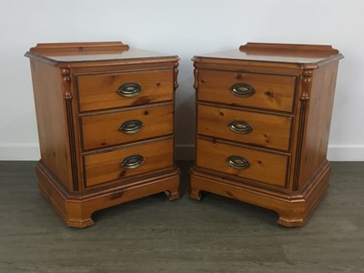 Lot 285 - PAIR OF PINE BEDSIDE CABINETS