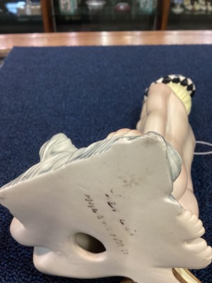 Lot 91 - HELEN KONIG SCAVINI (ITALIAN, 1886-1974) FOR LENCI, DONNA CON CAGNOLINO (WOMAN WITH PUPPY)