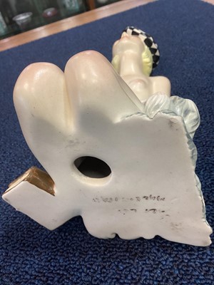 Lot 91 - HELEN KONIG SCAVINI (ITALIAN, 1886-1974) FOR LENCI, DONNA CON CAGNOLINO (WOMAN WITH PUPPY)