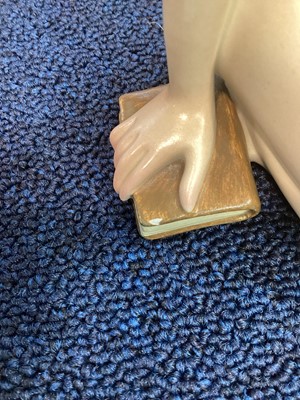 Lot 91 - HELEN KONIG SCAVINI (ITALIAN, 1886-1974) FOR LENCI, DONNA CON CAGNOLINO (WOMAN WITH PUPPY)