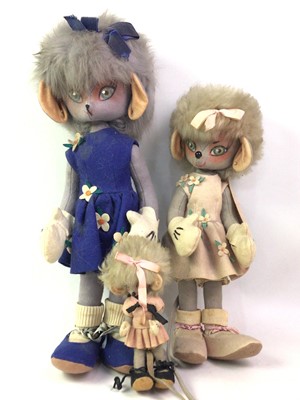 Lot 4 - ATTRIBUTED TO LENCI, THREE MOUSE DOLLS