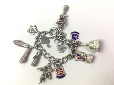 Lot 296 - SILVER CHARM BRACELET