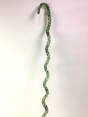 Lot 297 - GREEN GLASS WALKING STICK