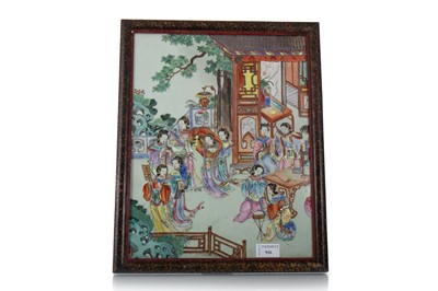Lot 916 - CHINESE FAMILLE ROSE PORCELAIN PANEL