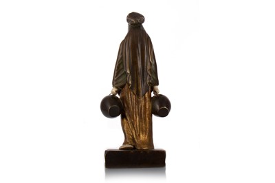Lot 92 - DOMINIQUE ALONZO (FRANCO-ITALIAN, ACTIVE C.1910-1930), CHRYSELEPHANTINE FIGURE OF A WATER CARRIER