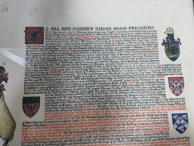 Lot 377 - FRAMED ARMORIAL COAT OF ARMS