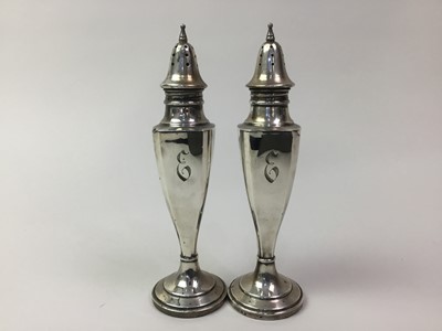 Lot 403 - PAIR OF SILVER SALT AND PEPPER SHAKERS