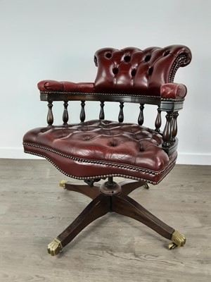 Lot 406 - MAHOGANY CAPTAINS CHAIR