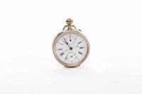 Lot 859 - ROLLED GOLD COMBINATION POCKET STOP WATCH...