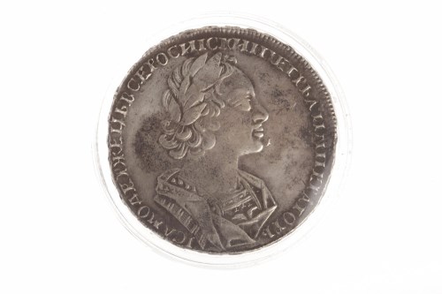 Lot 500 - RUSSIAN SILVER ROUBLE DATED 1723 in capsule,...