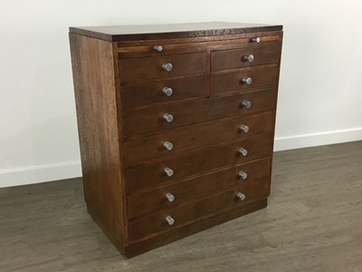 Lot 100 - OAK CHEST OF DRAWERS