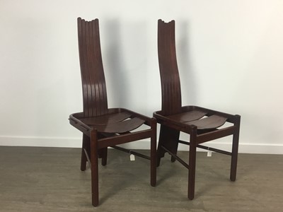 Lot 431 - ATTRIBUTED TO ALLMILMÖ, SET OF FOUR BRUTALIST BENTWOOD CHAIRS