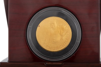 Lot 160 - HONOURING THE GREAT SIR WINSTON CHURCHILL GOLD PROOF 5oz COIN