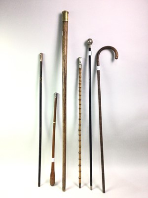 Lot 479 - THREE SCOTTISH REGIMENTAL SWAGGER CANES AND OTHERS