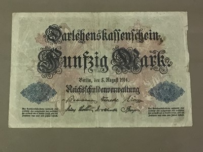 Lot 553 - FRAMED GERMAN 50 MARK BANKNOTE