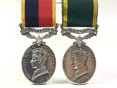 Lot 505 - TWO GEORGE VI TERRITORIAL EFFICIENT SERVICE MEDALS