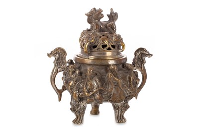 Lot 944 - CHINESE WHITE METAL INCENSE BURNER