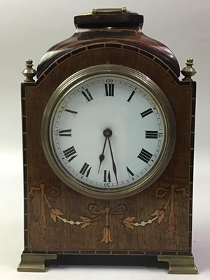 Lot 199 - EDWARDIAN MAHOGANY MANTEL CLOCK