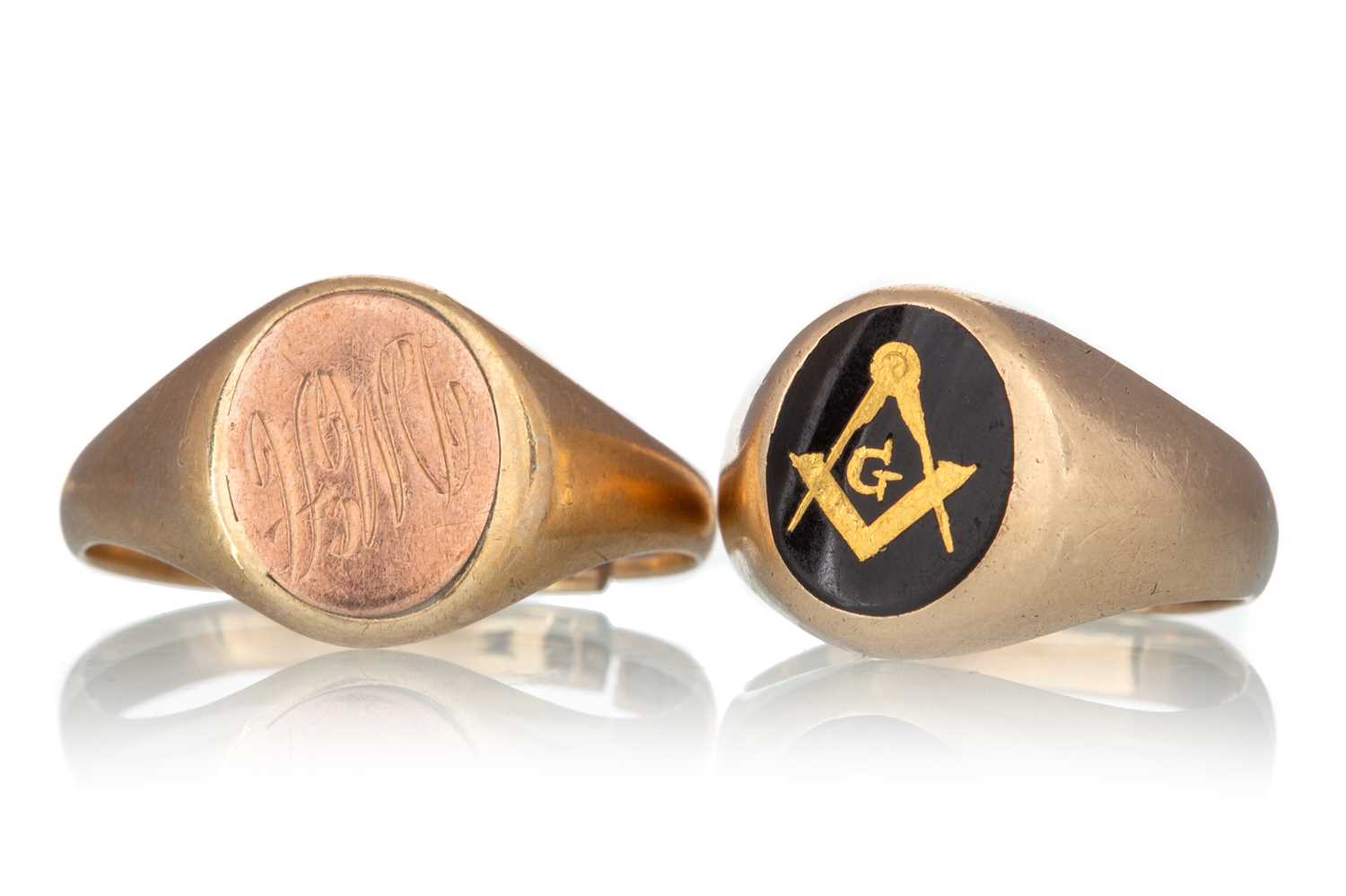 Lot 409 - TWO MASONIC RINGS