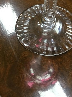 Lot 203 - SET OF SIX GERMAN CRYSTAL HARLEQUIN HOCK GLASSES