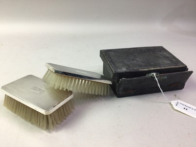 Lot 44 - STERLING SILVER BACKED CLOTHES BRUSH AND COMB SET