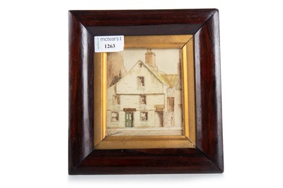 Lot 1263 - EARLY 20TH CENTURY SCOTTISH SCHOOL, STREET SCENE WITH COTTAGE