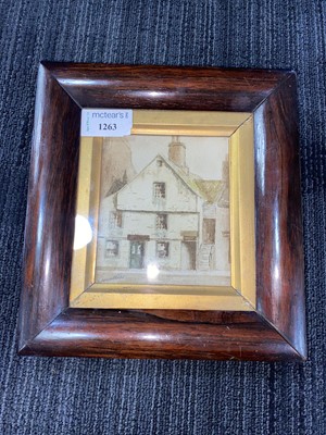 Lot 1263 - EARLY 20TH CENTURY SCOTTISH SCHOOL, STREET SCENE WITH COTTAGE