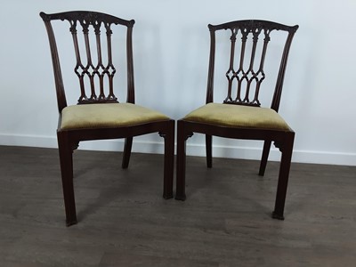 Lot 70 - SET OF EIGHT REPRODUCTION MAHOGANY DINING CHAIRS
