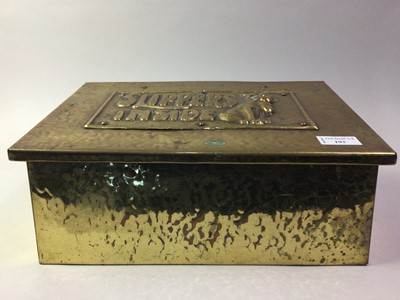 Lot 193 - EMBOSSED BRASS SLIPPER BOX