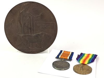 Lot 523 - WWI CASUALTY GROUP, PRIVATE GEORGE THOMSON