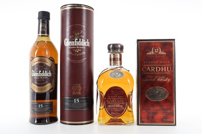 Lot 52 - GLENFIDDICH 15 YEAR OLD SOLERA RESERVE AND CARDHU 12 YEAR OLD