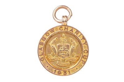 Lot 1660 - GEORGE BROWN OF RANGERS F.C., GLASGOW CHARITY CUP GOLD MEDAL