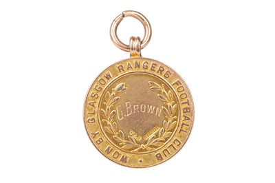 Lot 1660 - GEORGE BROWN OF RANGERS F.C., GLASGOW CHARITY CUP GOLD MEDAL