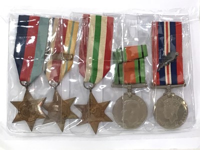 Lot 529 - WWII GROUP OF FIVE MEDALS AND ARCHIVE, GUNNER R.E. HUDGHTON