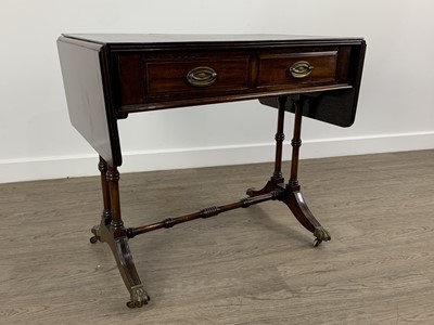 Lot 154 - SMALL REPRODUCTION MAHOGANY SOFA TABLE