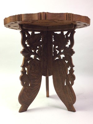 Lot 145 - FOUR INDIAN HARDWOOD CARVED CIRCULAR TABLES