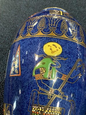 Lot 118 - CARLTON WARE, 'TUTANKHAMUN' EGYPTIAN REVIVAL LIDDED VASE