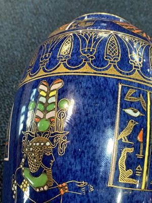 Lot 118 - CARLTON WARE, 'TUTANKHAMUN' EGYPTIAN REVIVAL LIDDED VASE