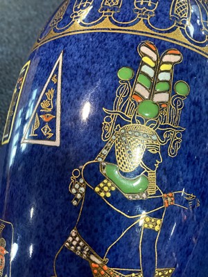 Lot 118 - CARLTON WARE, 'TUTANKHAMUN' EGYPTIAN REVIVAL LIDDED VASE