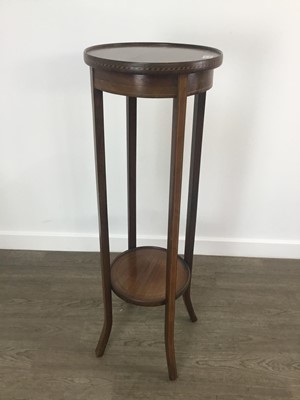 Lot 185 - INLAID MAHOGANY TWO TIER PLANT STAND